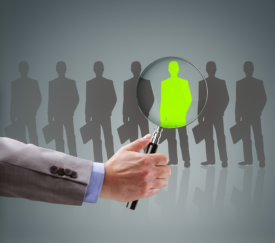 Recruitment and job search concept for choosing the right people and human resources